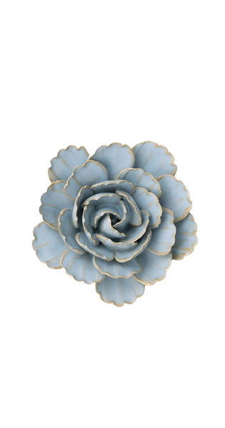Robin's Egg Blue Keiko Peony Ceramic Wall Flower | Chive