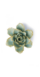 Robin's Egg Blue Stargazer Lily ceramic wall flower, full bloom view, Chive Ceramics Studio