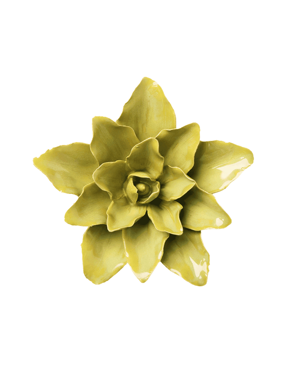 Chartreuse Tiger Lily ceramic wall flower — English Garden Collection — Chive Ceramics Studio