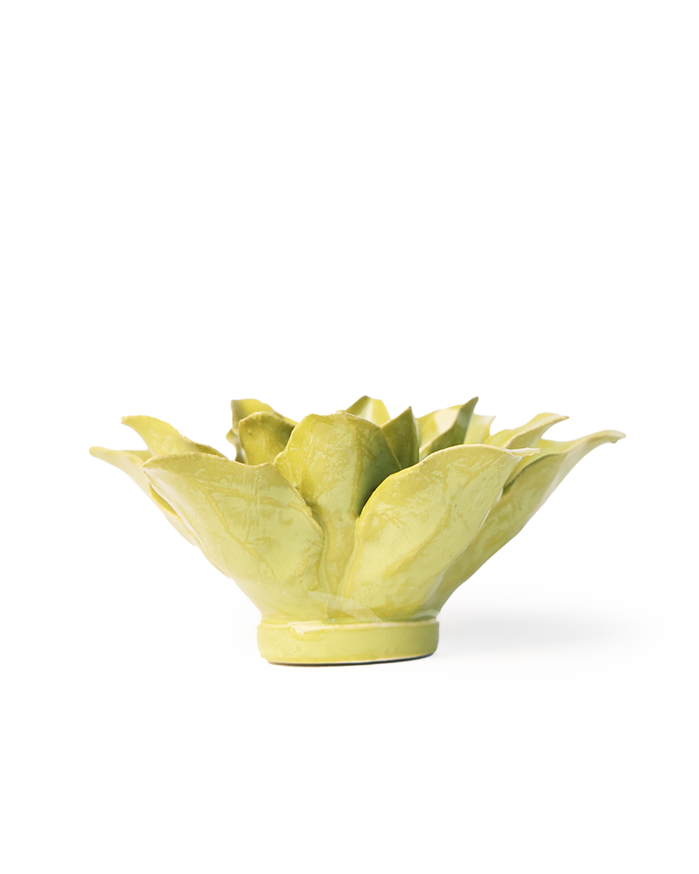 chartreuse tiger lily ceramic wall flower — English Garden Collection — handmade by Chive Studio Toronto