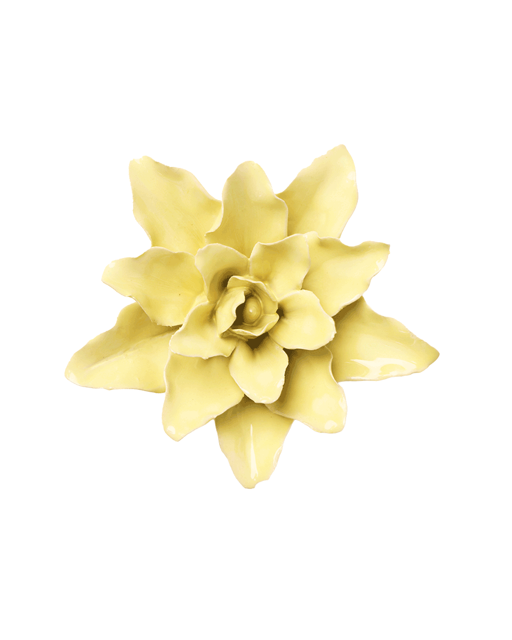 Lime Yellow Tiger Lily ceramic wall flower — English Garden Collection — Chive Ceramics Studio
