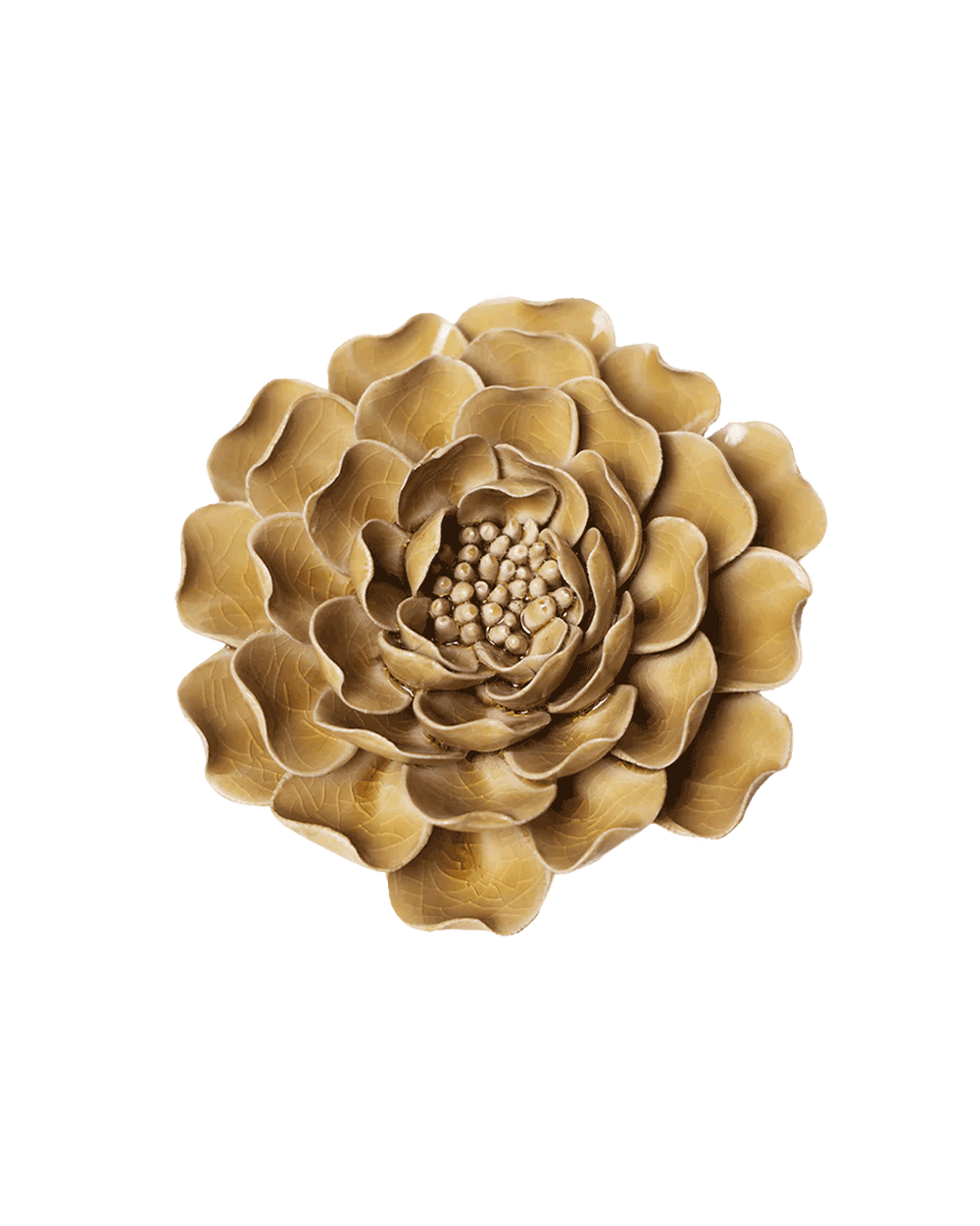 Caramel Charm Peony ceramic wall flower — English Garden Collection — Chive Ceramics Studio