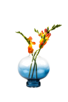 Blue Glass Unique Flower Vase - Lantern - handmade by Chive Studio Toronto