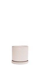 Ivory Speckle Medium Ceramic Pot with Drainage Hole and Saucer - Minute - handmade by Chive Studio Toronto
