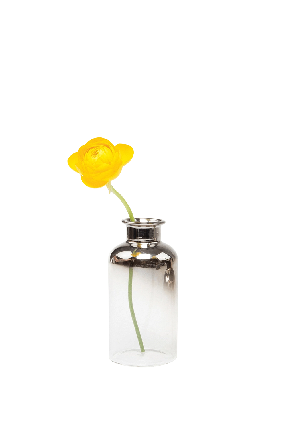 Silver Glass Modern Flower Vase - Aptar - handmade by Chive Studio Toronto