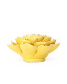 Buttercup Yellow Gay Paree Peony ceramic wall flower detail view — Chive Ceramics Studio