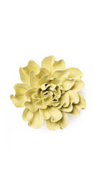 Lime Yellow Larkspur ceramic wall flower — English Garden Collection — Chive Ceramics Studio