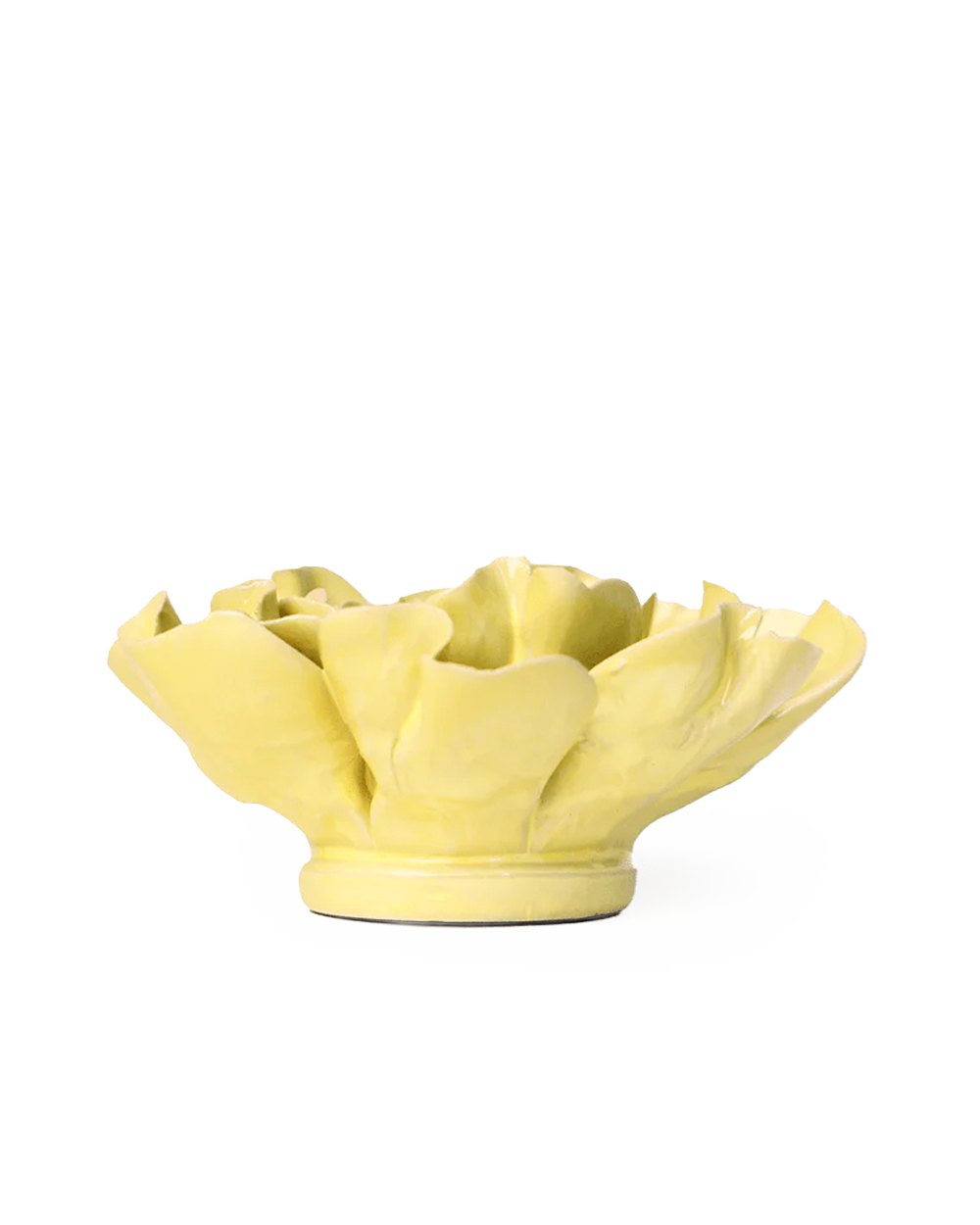 Lime Yellow Larkspur ceramic wall flower detail view — Chive Ceramics Studio