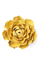 Buttercup yellow Gay Paree Peony ceramic wall flower — English Garden Collection — handmade by Chive Studio Toronto