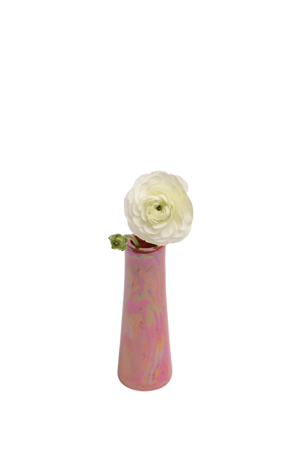 Orange Ceramic Bud Vase for Flowers - Galaxy - handmade by Chive Studio Toronto