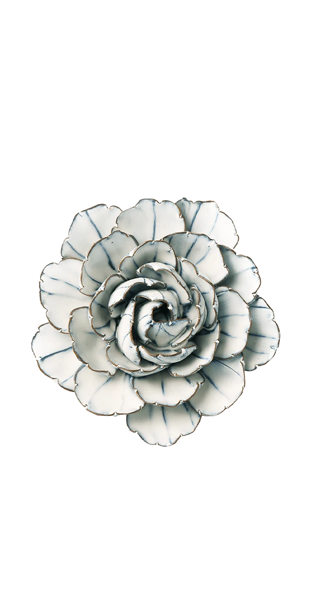Blue White - Keiko Peony - handmade by Chive Studio Toronto