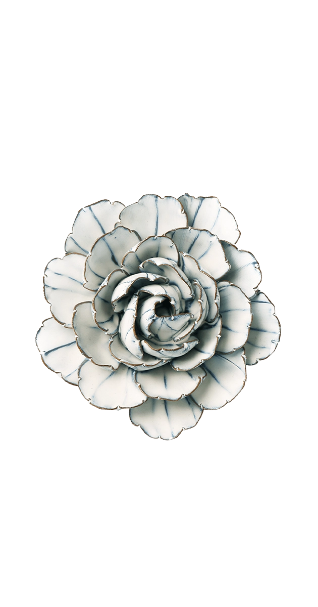 Blue White - Keiko Peony - handmade by Chive Studio Toronto