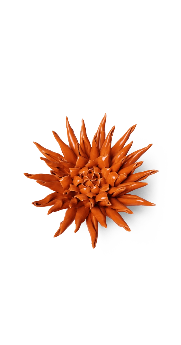 Large Orange Ceramic Wall Flower | Classic | Chive