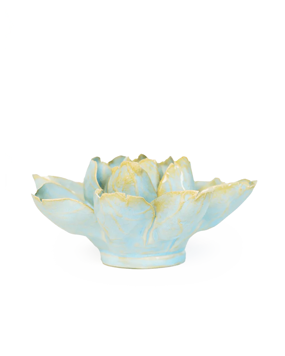 Robin's egg blue Aurora Water Lily ceramic wall flower — English Garden Collection — handmade by Chive Studio Toronto