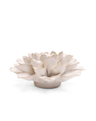 Ivory European Water Lily ceramic wall flower detail view — Chive Ceramics Studio
