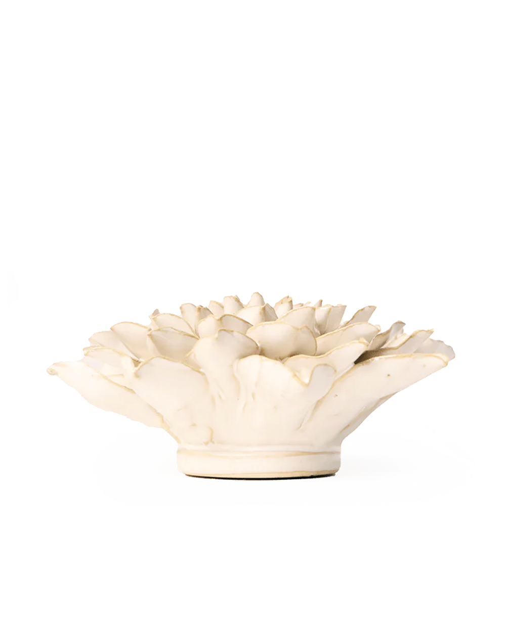 Ivory Autumn Azalea ceramic wall flower detail view — Chive Ceramics Studio
