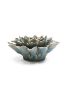 Powder Blue Aphrodite Dahlia ceramic wall flower — English Garden collection — by Chive Studio