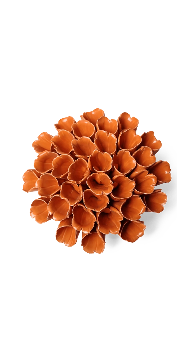 Orange Large - Ceramic Flower Polyp - handmade by Chive Studio Toronto
