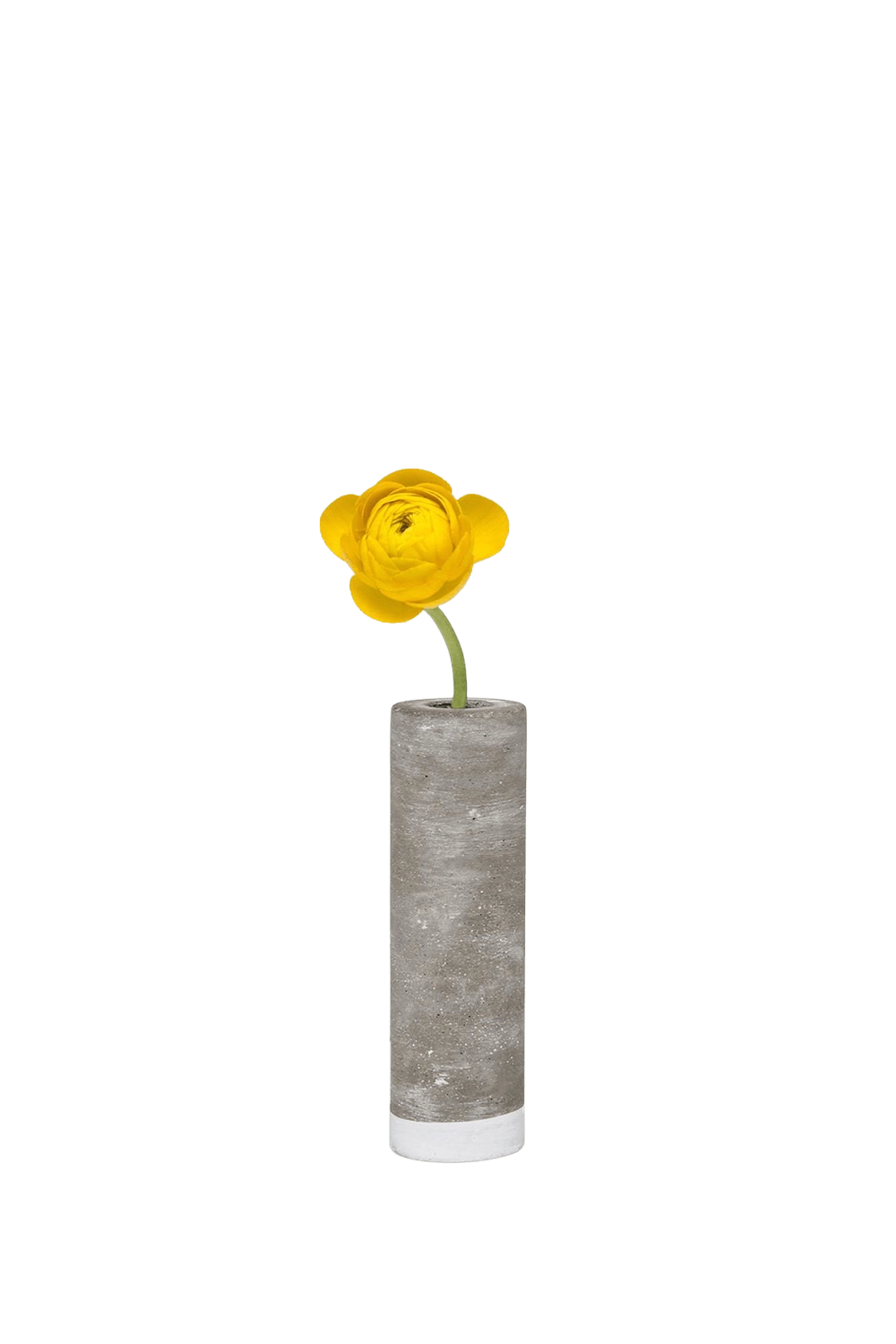 Flower Vase Lined with Glass Tube - Cement - handmade by Chive Studio Toronto