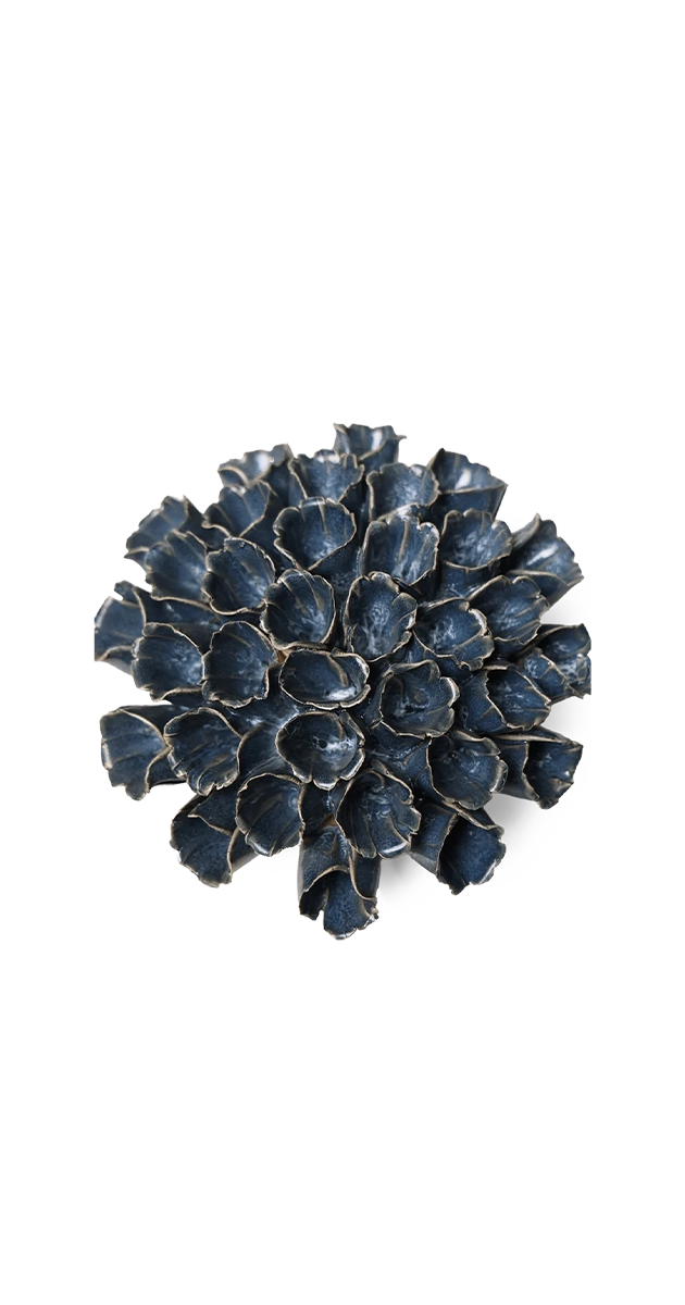 Blue Polyp Ceramic Wall Flower | Classic | Chive