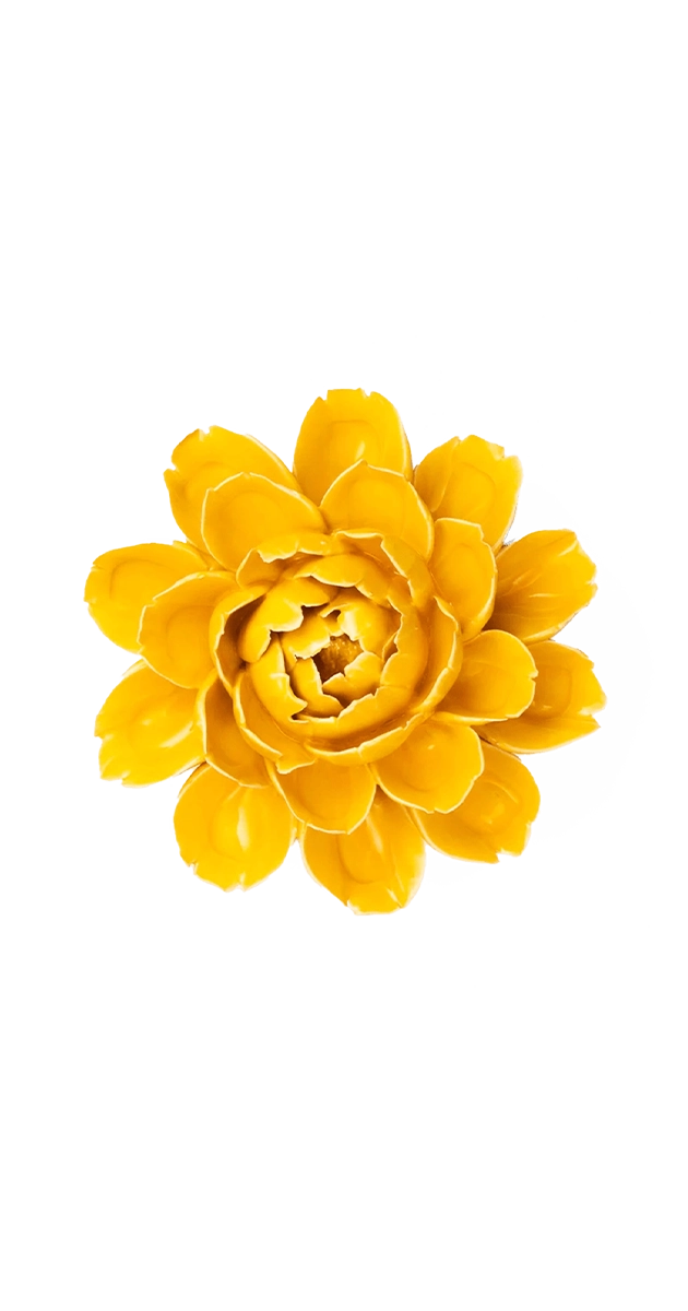 Burnt Yellow - Empire Cabbage Flower - handmade by Chive Studio Toronto