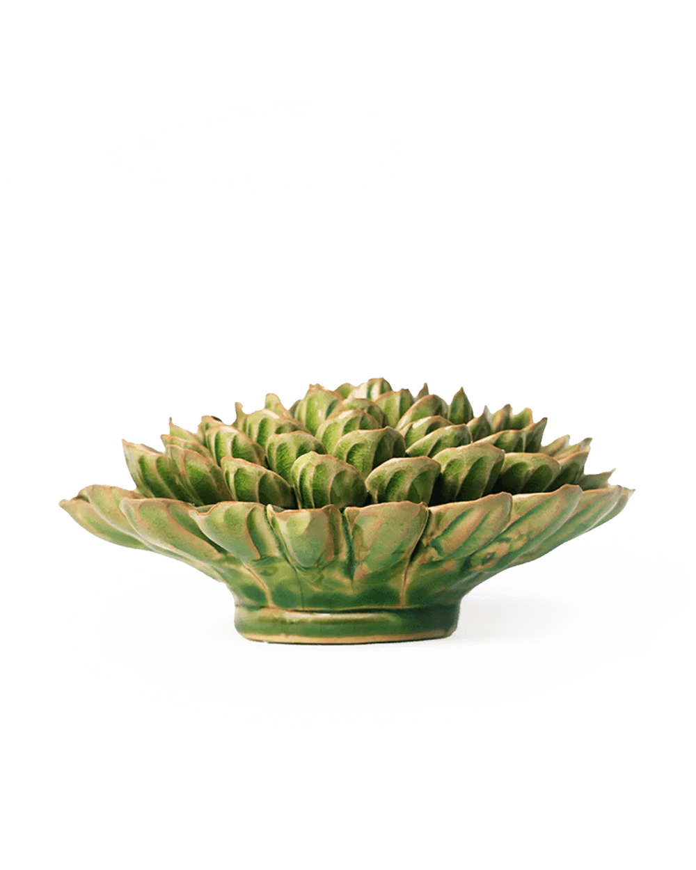 Avocado green Unicorn Zinnia ceramic wall flower — English Garden Collection — handmade by Chive Studio Toronto