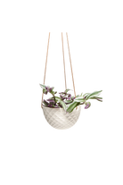White Porcelain Modern Hanging Planter - Mofo - handmade by Chive Studio Toronto
