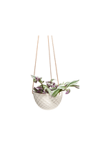 White Porcelain Modern Hanging Planter - Mofo - handmade by Chive Studio Toronto
