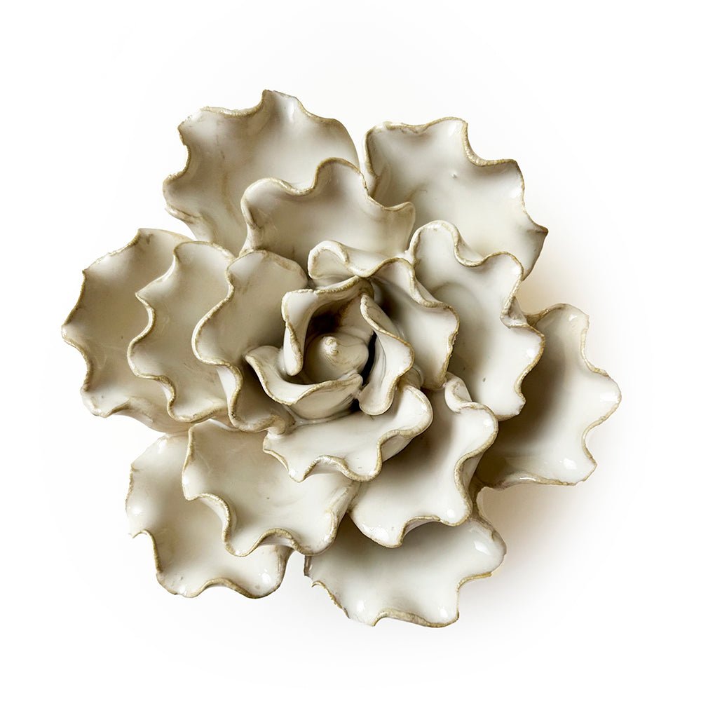 Ceramic Flowers With Keyhole For Hanging On Walls Ivory Collection - Chive Ceramics Studio - Ceramic Flowers - Chive US