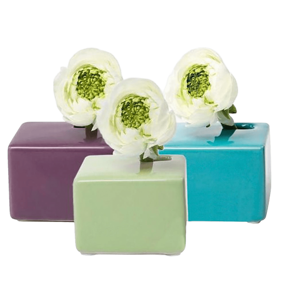 Cube Ceramic Flower Vase - Chive Ceramics Studio - Vases - Chive US