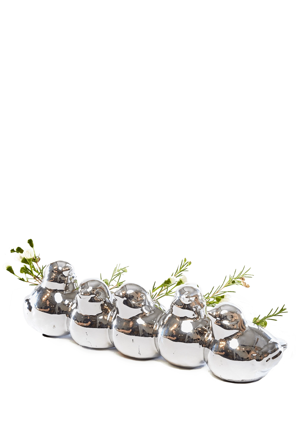 Silver Ceramic Bud Vase for Flowers - Sisken - handmade by Chive Studio Toronto