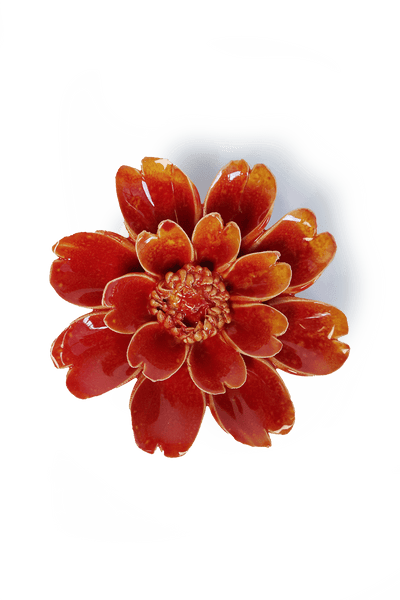 Red Daisy Birth Flower Ceramic Wall Flower | Chive