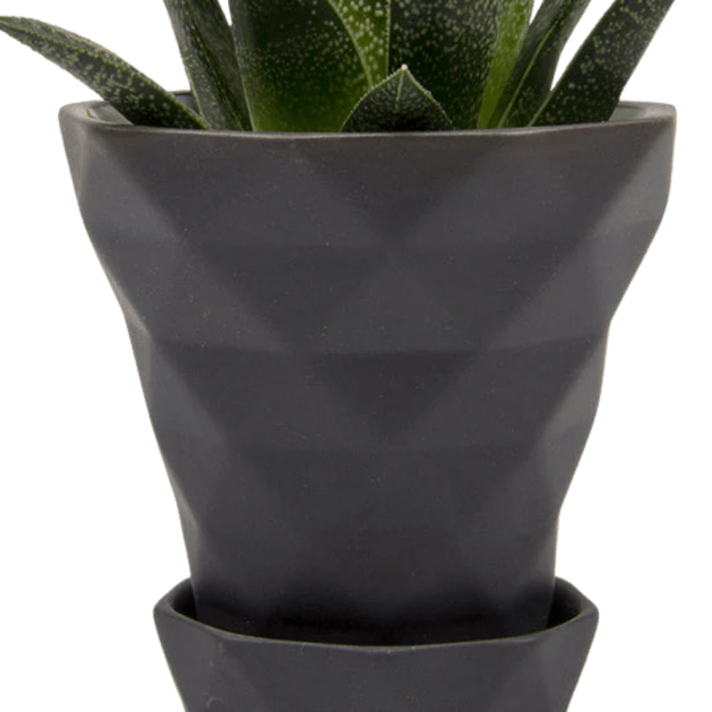 Diamond Porcelain Modern Indoor Plant Pot With Saucer - Chive Ceramics Studio - Pots - Chive US