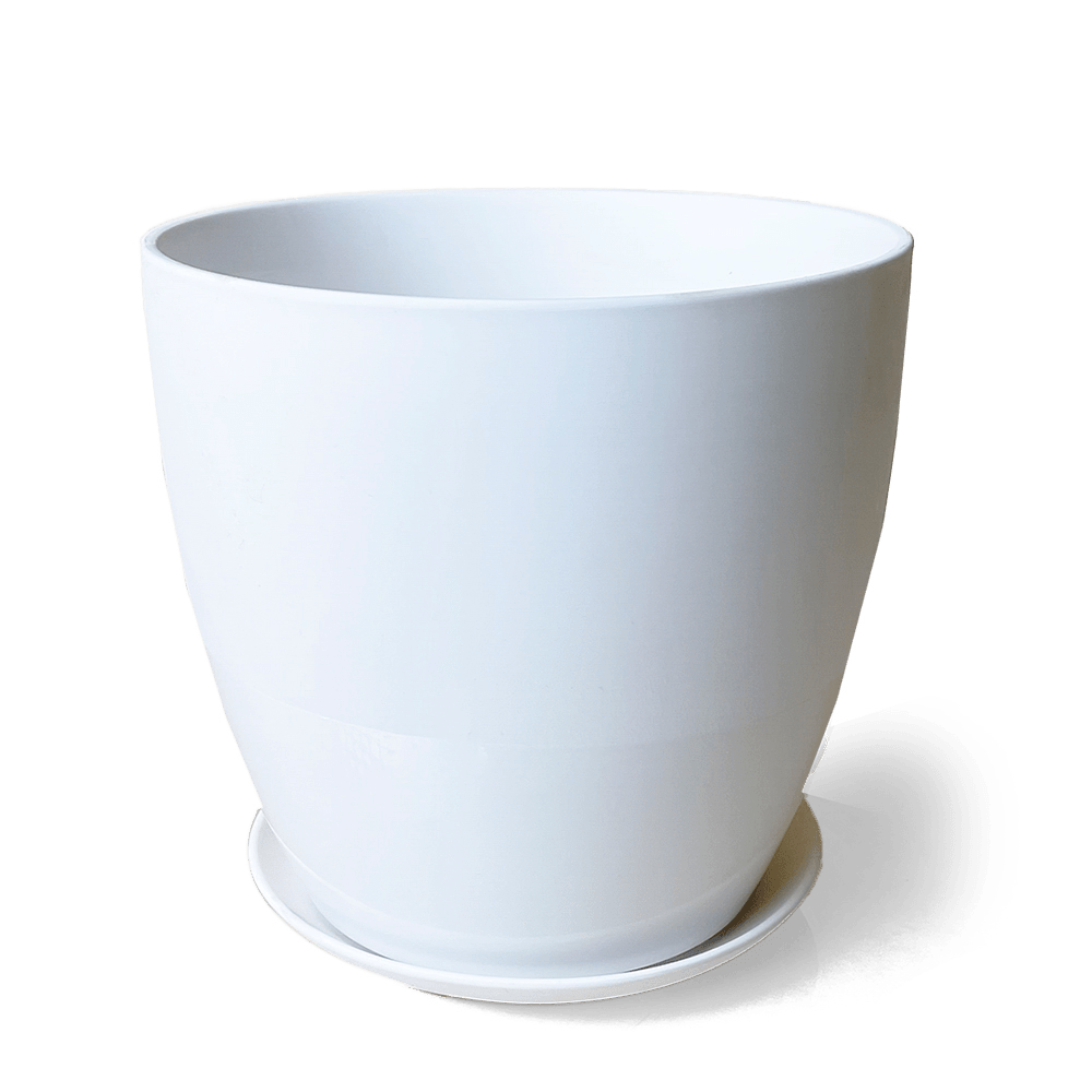 Dyad Porcelain Modern Indoor Plant Pot With Saucer - Chive Ceramics Studio - Pots - Chive US