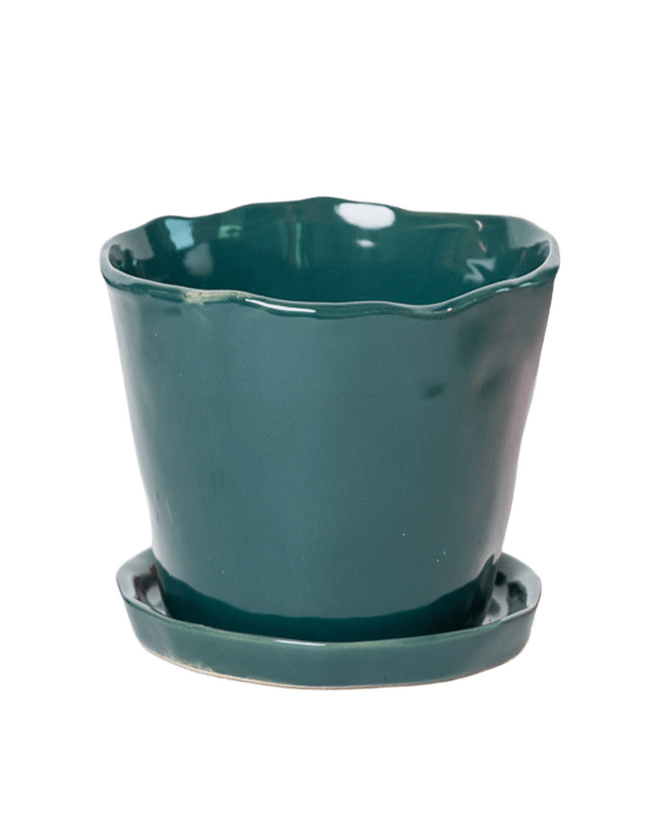 Tika Pot & Saucer | 8 & 10 inch - Chive Ceramics Studio - Pots - Chive Ceramics Studio