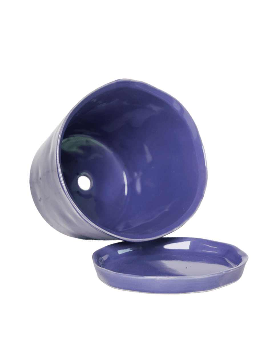 Tika Pot & Saucer | 8 & 10 inch - Chive Ceramics Studio - Pots - Chive Ceramics Studio