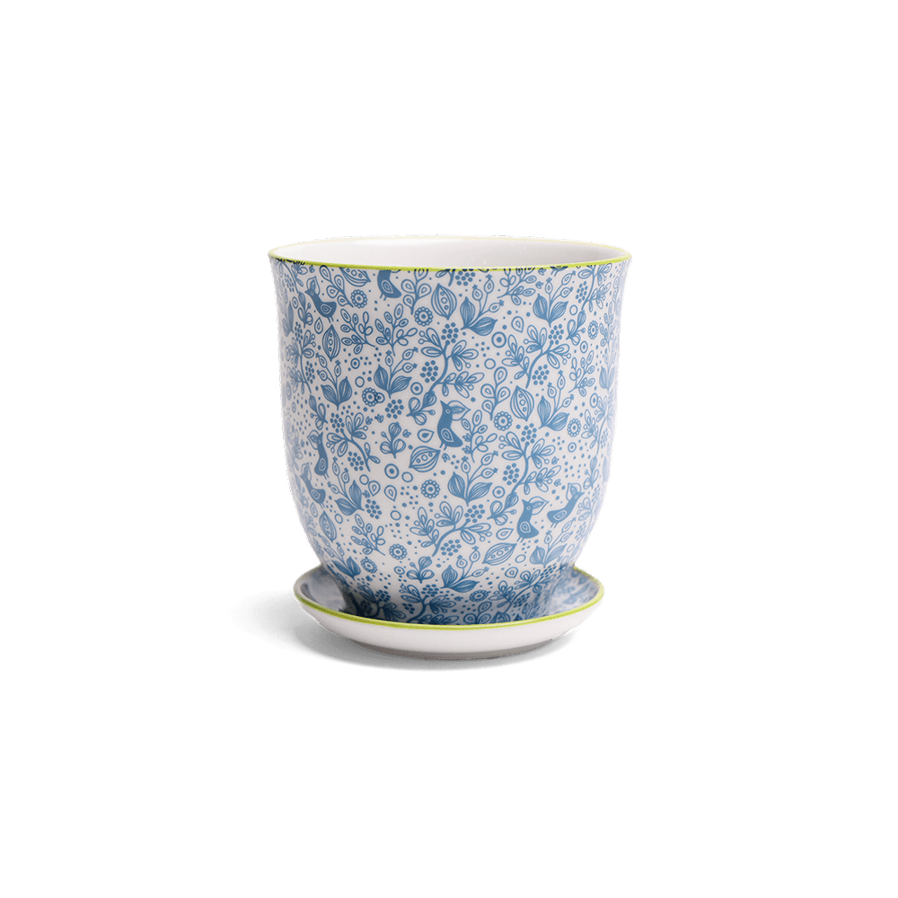 Liberte Porcelain 4.25" Pot And Saucer - Chive Ceramics Studio - Pots - Chive Ceramics Studio