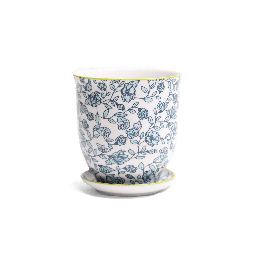 Liberte Porcelain Pot And Saucer Set With Drainage - Chive Ceramics Studio - Pots - Chive Ceramics Studio