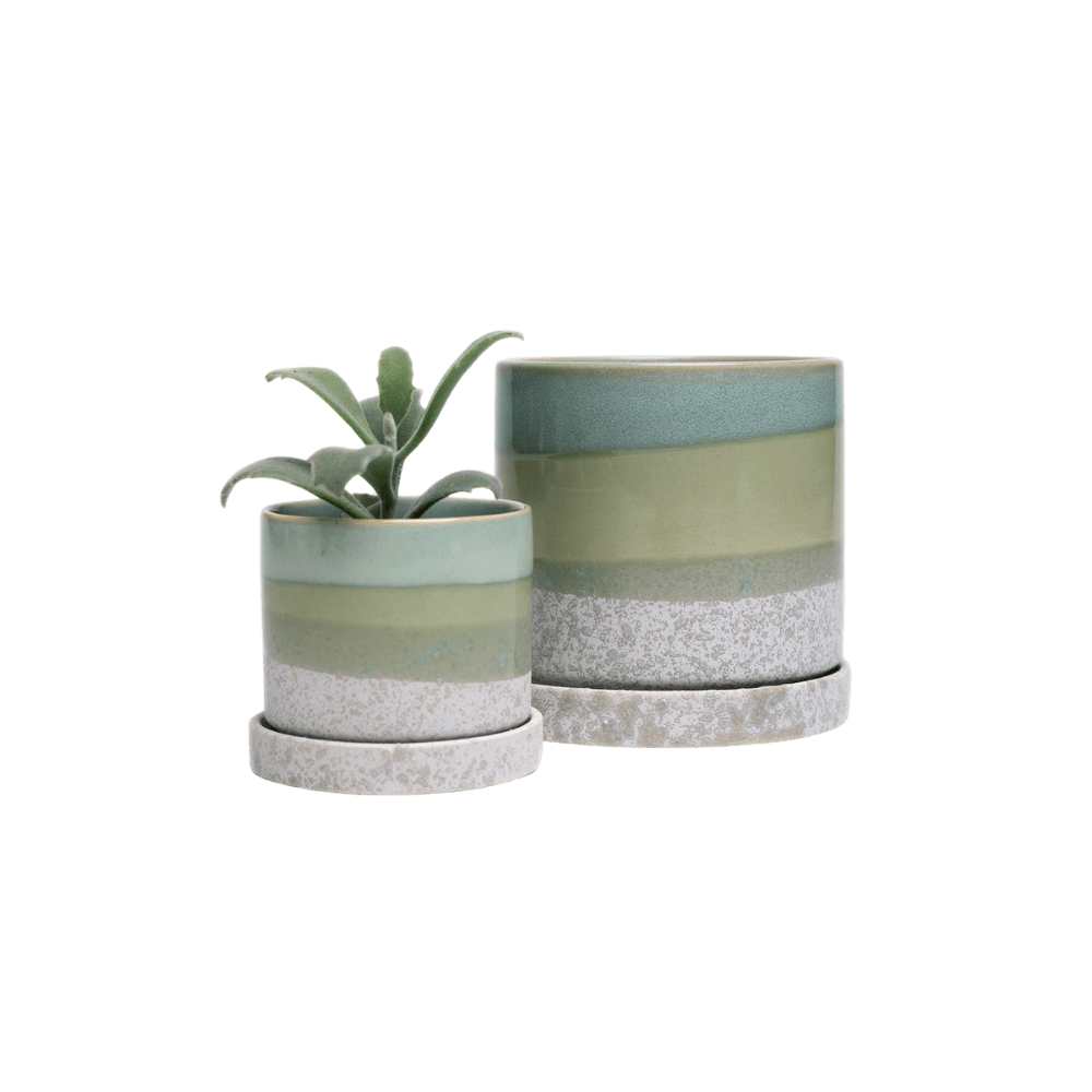 Minute Ceramic Pot And Saucer Set With Drainage - Chive Ceramics Studio - Pots - Chive Ceramics Studio