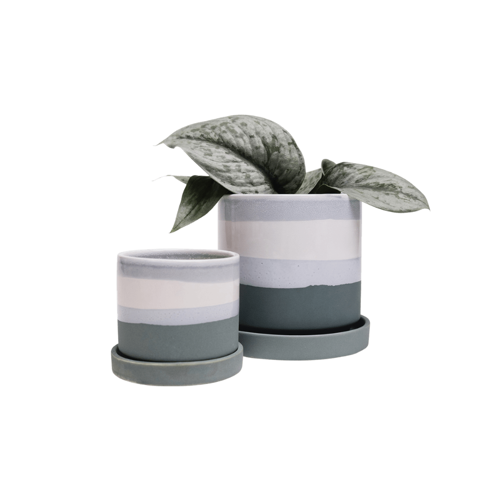 Minute Ceramic Pot And Saucer Set With Drainage - Chive Ceramics Studio - Pots - Chive Ceramics Studio