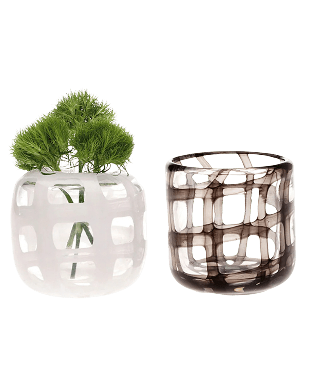 Black & White Glass Modern Flower Vase - Chive Ceramics Studio - Vases - Chive Ceramics Studio