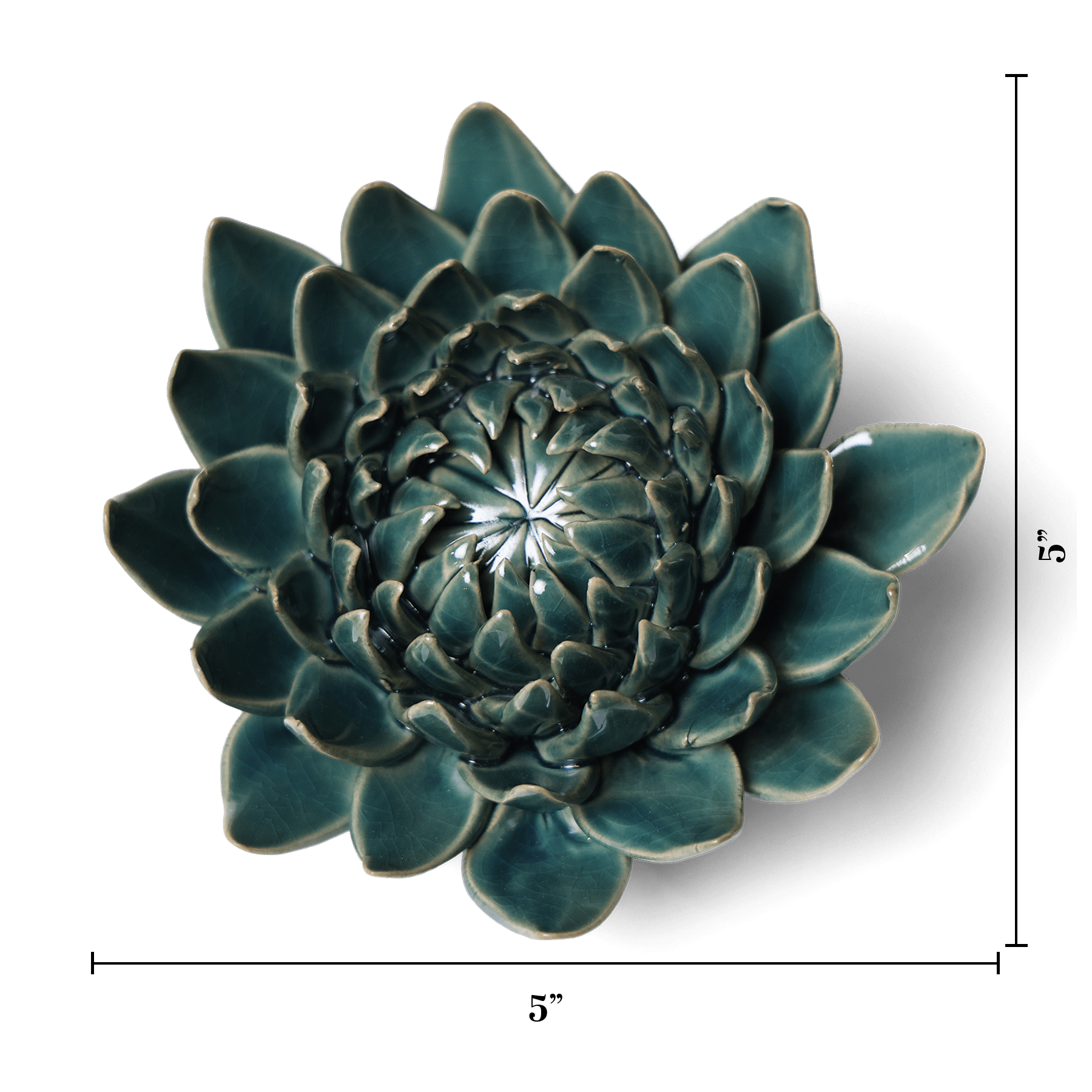 Ceramic Flower Wall Art Dahlia Green 11 - Chive Ceramics Studio - Ceramic Flowers - Chive US