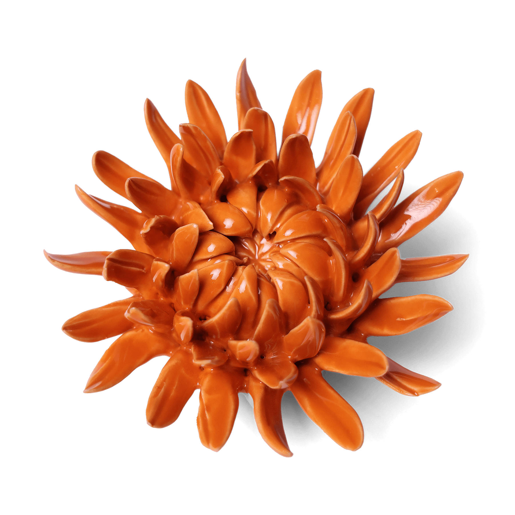 Ceramic Flower Wall Art Mum Orange 11 - Chive Ceramics Studio - Ceramic Flowers - Chive US