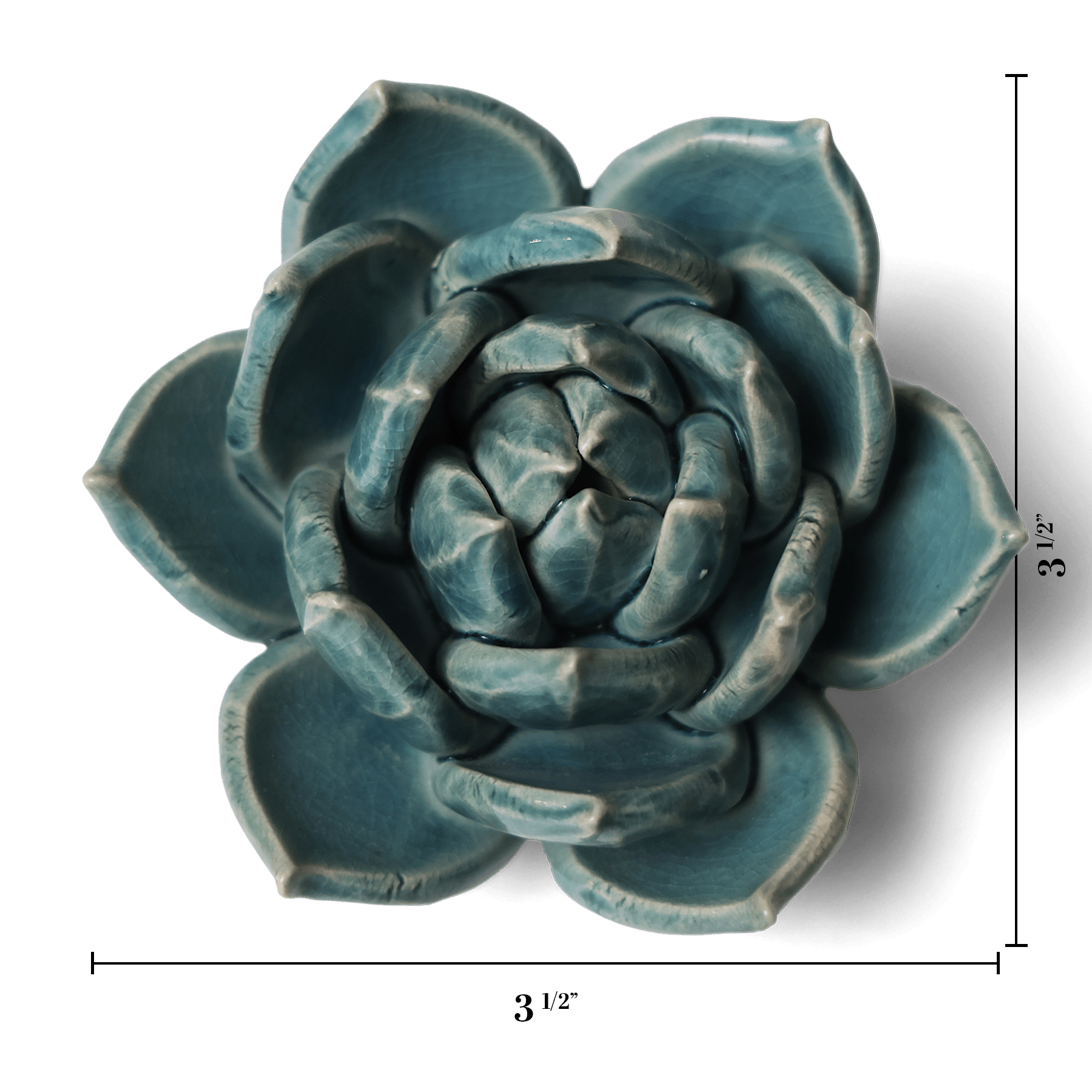 Ceramic Flower Wall Art Succulent Teal 11 - Chive Ceramics Studio - Ceramic Flowers - Chive US