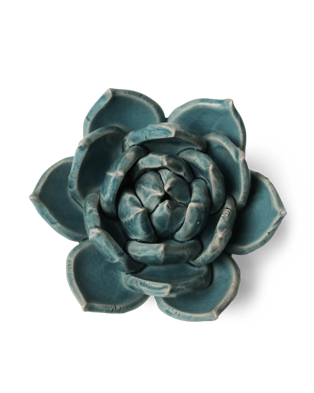 Ceramic Flower Succulent Teal 11 - Chive Ceramics Studio - Ceramic Flowers - Chive Ceramics Studio