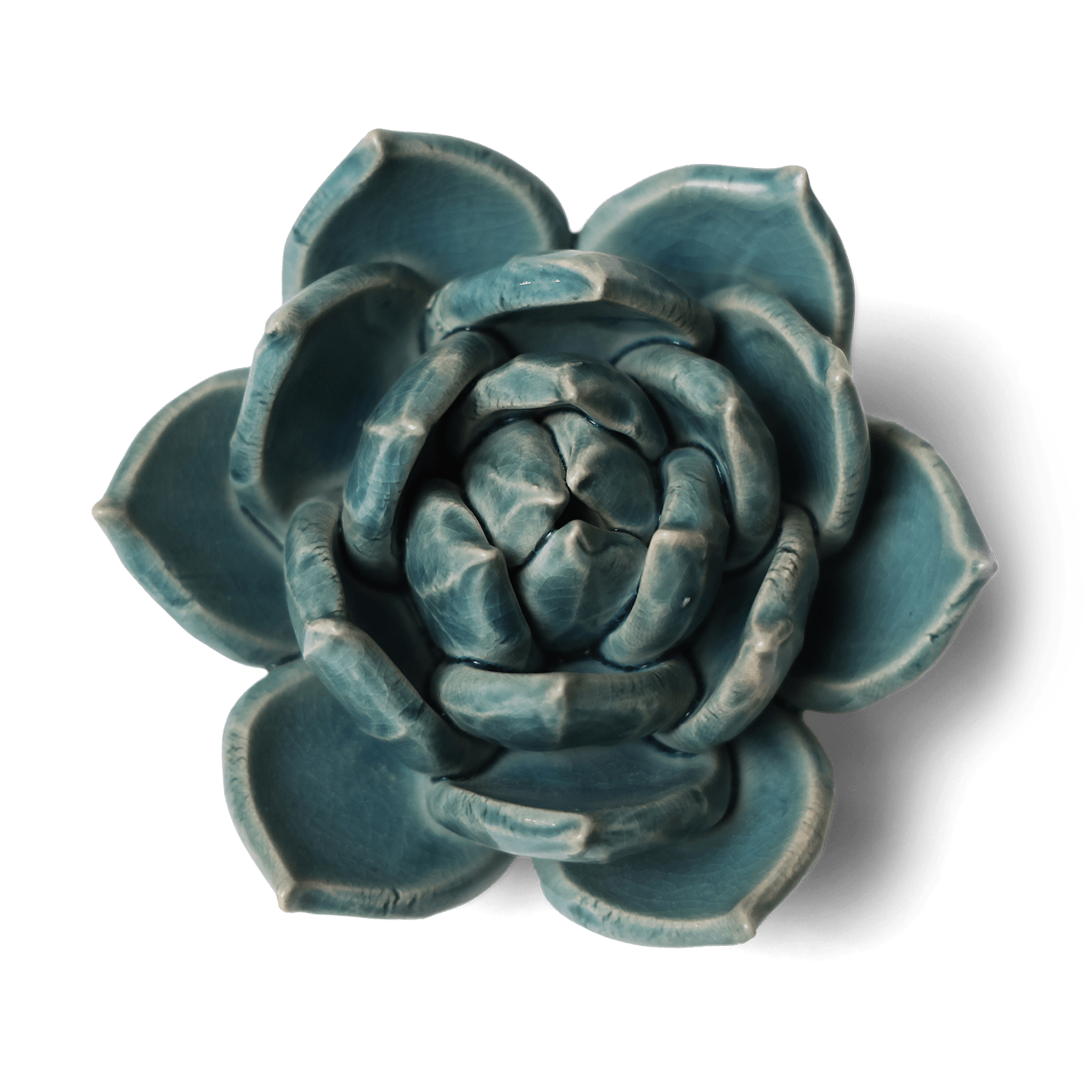 Ceramic Flower Succulent Teal 11 - Chive Ceramics Studio - Ceramic Flowers - Chive US