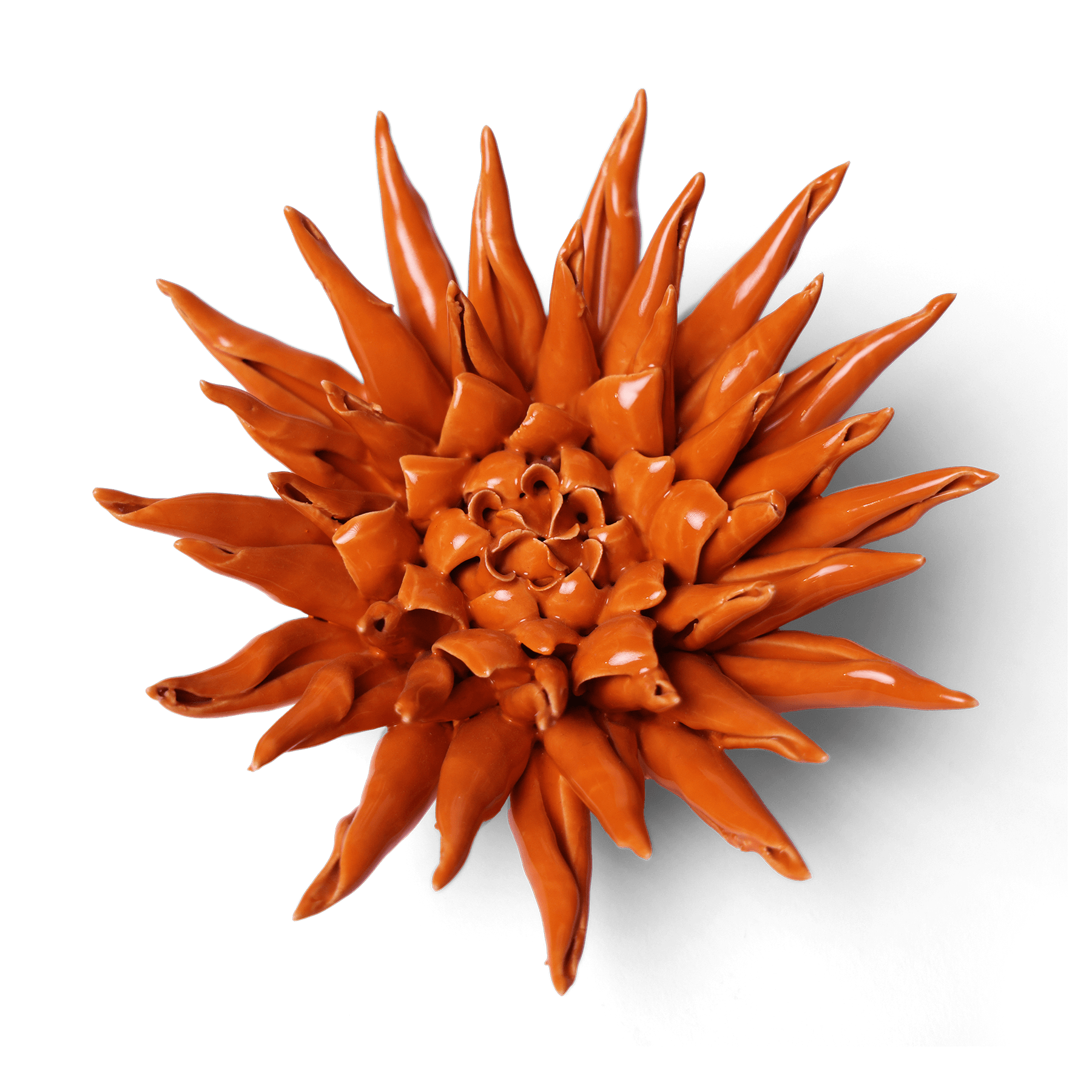 Ceramic Flower Wall Art Large Orange 12 - Chive Ceramics Studio - Ceramic Flowers - Chive US