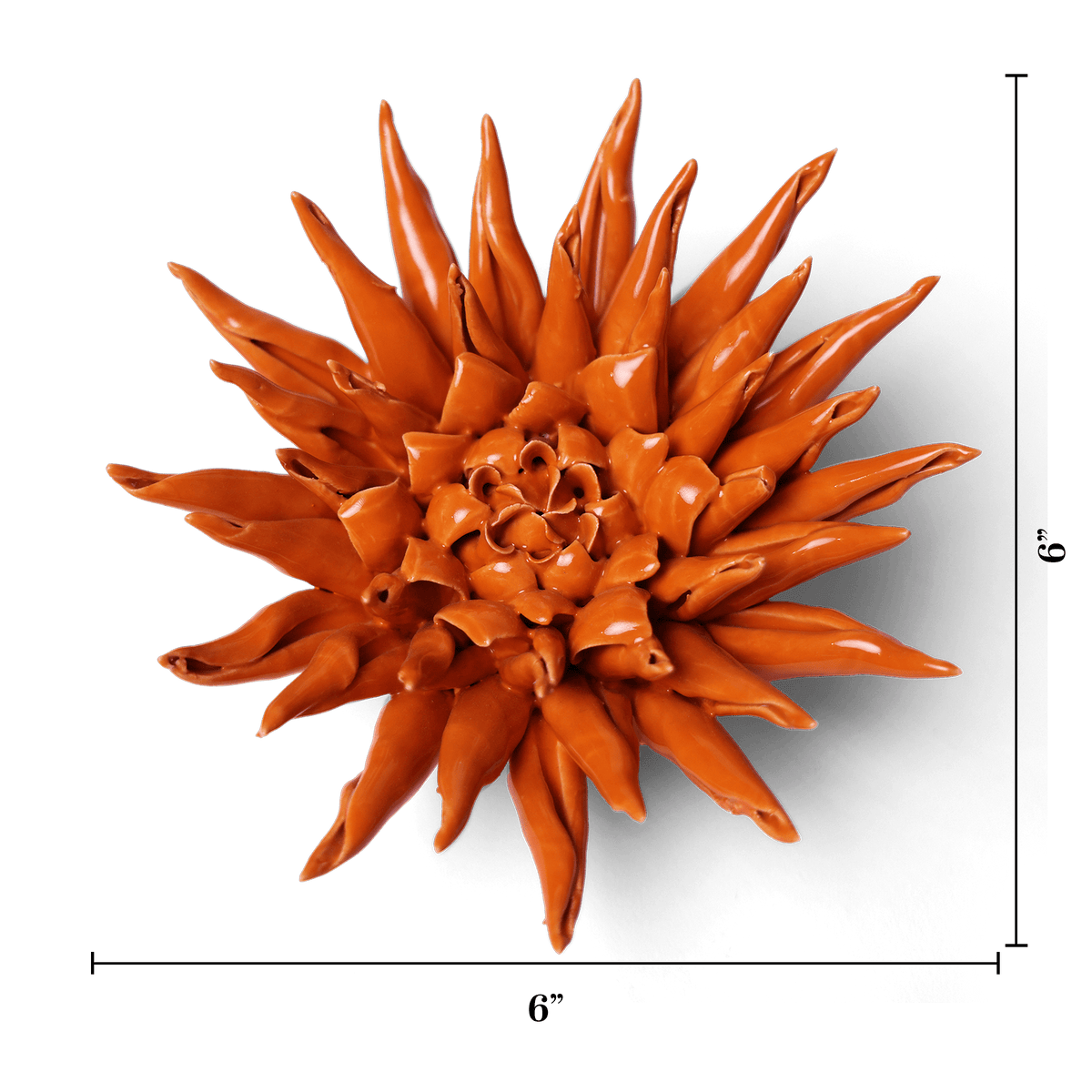 Large Orange Ceramic Wall Flower | Classic | Chive