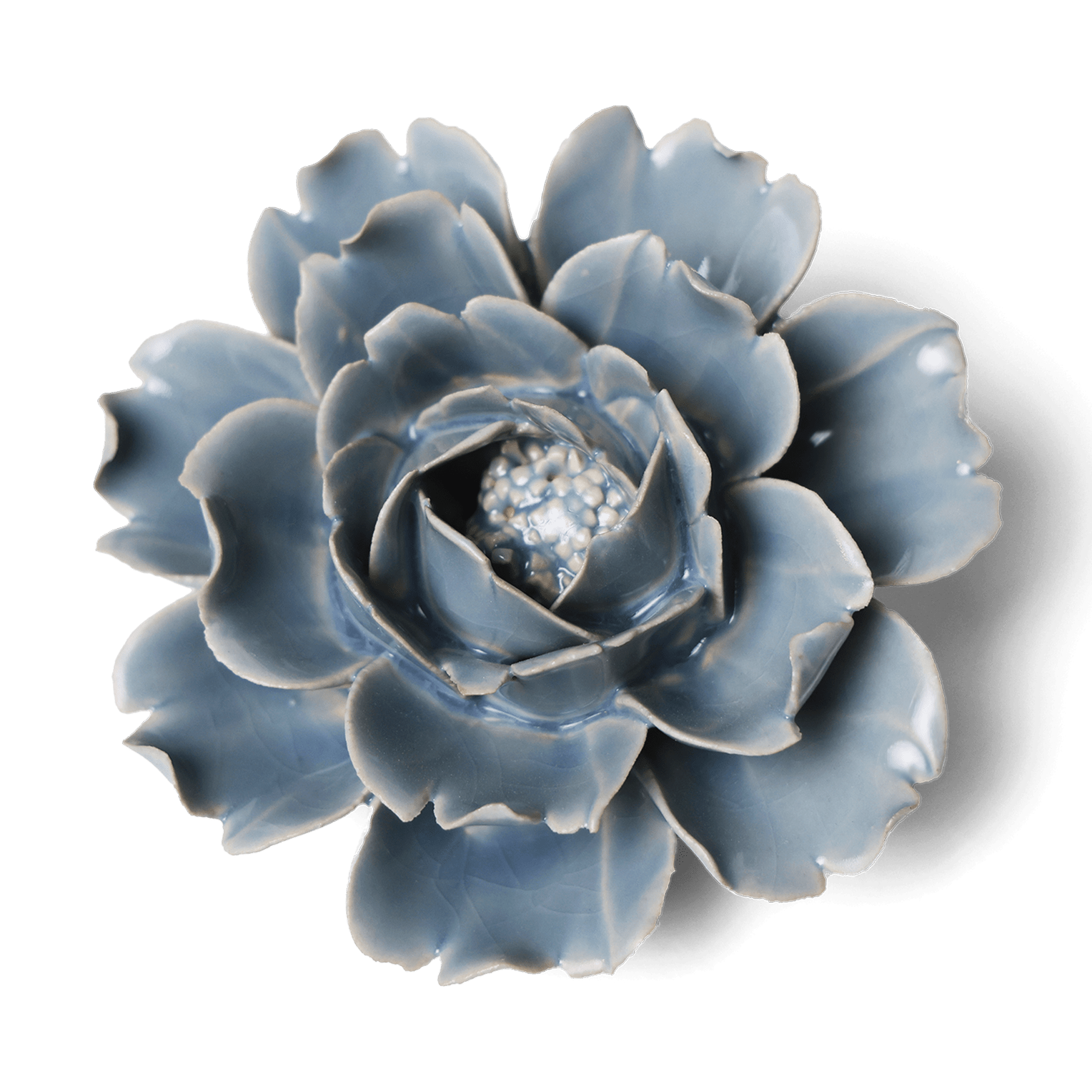 English Garden Ceramic Flower Blue Rose Wall Art - Chive Ceramics Studio - Ceramic Flowers - Chive US