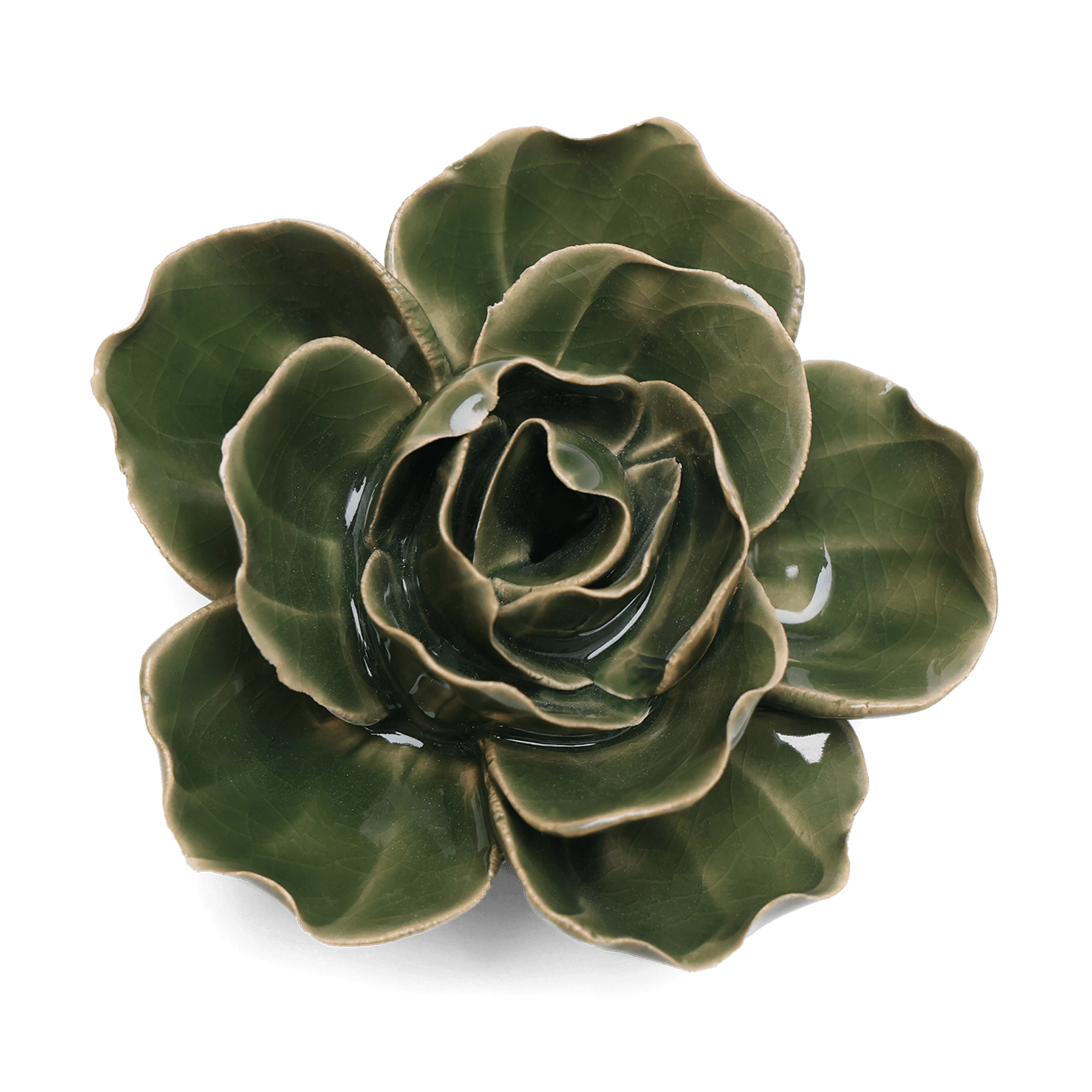 English Garden Ceramic Flower Green Ranunculus Wall Art - Chive Ceramics Studio - Ceramic Flowers - Chive US